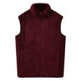 thumbnail image 1 of HAPIMO Men's Soft Fleece Vest Jacket Thickened Thermal Outdoor Casual Daily Comfy Solid Color Fashion Holiday Sleeveless Athletic Tops Zipper Up Tees Wine XXL, 1 of 4