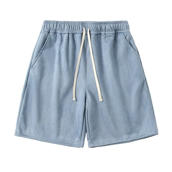 HAPIMO Men's Summer Classic Loose Beach Shorts Solid Color Clearance Holiday Elastic Waist Drawstring Dungarees Trendy Trousers Casual Relaxed Stretch Sports Athletic Blue