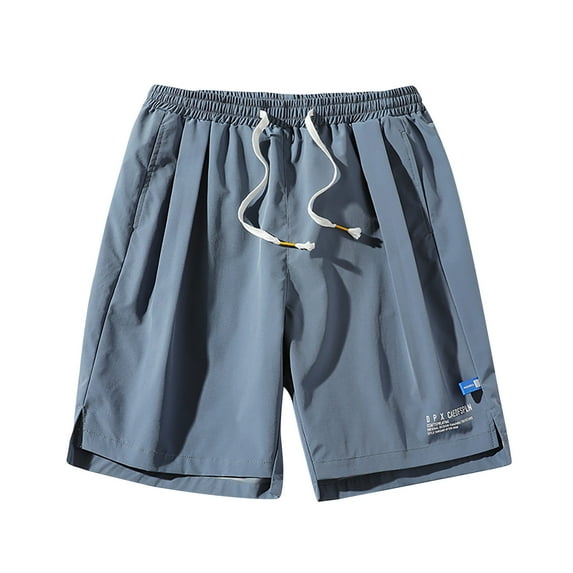 HAPIMO Men's Summer Classic Loose Beach Shorts Solid Color Clearance Holiday Elastic Waist Drawstring Dungarees Trendy Trousers Casual Relaxed Stretch Sports Athletic Blue XXXXL