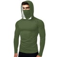 thumbnail image 1 of HAPIMO Men's and Women's Casual Hoodies Loose Fit Long Sleeve Solid Pullover Tops Mask Lightweight Ice Sick Sun Protection Athletic Fishing Shirts Army Green XXL, 1 of 9