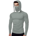 thumbnail image 1 of HAPIMO Men's and Women's Casual Hoodies Loose Fit Long Sleeve Solid Pullover Tops Mask Lightweight Ice Sick Sun Protection Athletic Fishing Shirts Silver XL, 1 of 9