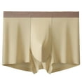 thumbnail image 1 of HAPIMO Mens Ice Silk Underwear Seamless Trunk Boxers Briefs with Pouch Double Sided Breathable Short Leg Underpants, 1 of 3