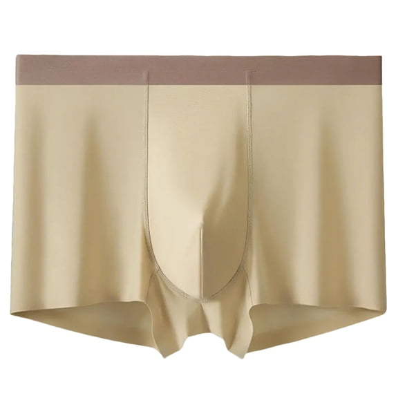 HAPIMO Mens Ice Silk Underwear Seamless Trunk Boxers Briefs with Pouch Double Sided Breathable Short Leg Underpants
