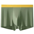 thumbnail image 1 of HAPIMO Mens Ice Silk Underwear Seamless Trunk Boxers Briefs with Pouch Double Sided Breathable Short Leg Underpants, 1 of 3