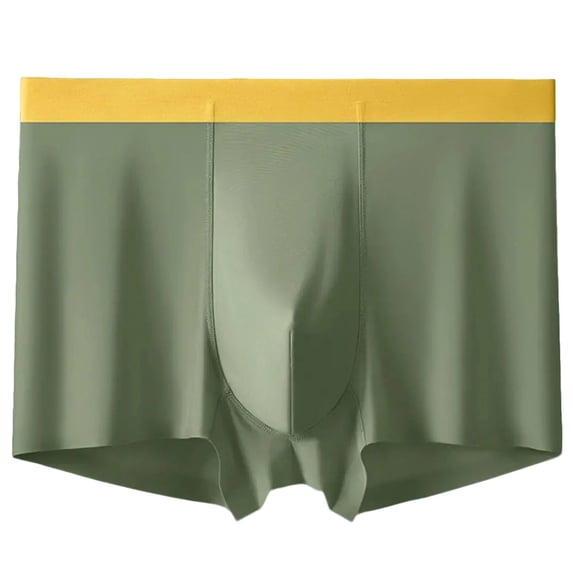 HAPIMO Mens Ice Silk Underwear Seamless Trunk Boxers Briefs with Pouch Double Sided Breathable Short Leg Underpants