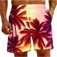 thumbnail image 1 of HAPIMO Mens Trends Pocket Swim Trunks Summer Swimwear Hawaii Tropical Print Trousers Holiday Beach Pants Board Shorts Quick Dry Elastic Drawstring Bathing Suits Rollbacks Pink L, 1 of 9