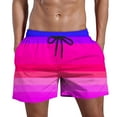 thumbnail image 1 of HAPIMO Mens Trends Swim Trunks Elastic Waist Lace-up Bathing Suits Holiday Beach Pants Summer Swimwear Gradient Color Print Trousers Board Shorts Savings Hot Pink XXL, 1 of 5