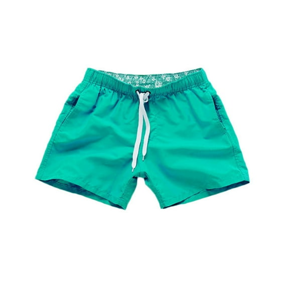 HAPIMO Mens Trends Swim Trunks Holiday Beach Pants Board Shorts solid Trousers Summer Swimwear Pocket Elastic Drawstring Bathing Suits Green XXL