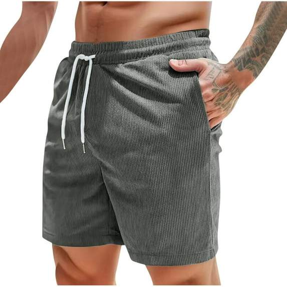 HAPIMO Mens Trends Swim Trunks Print Trousers Board Shorts Breathable Lace Waterproof Quarter Drawstring Bathing Suits Holiday Beach Pants Summer Swimwear Gray M