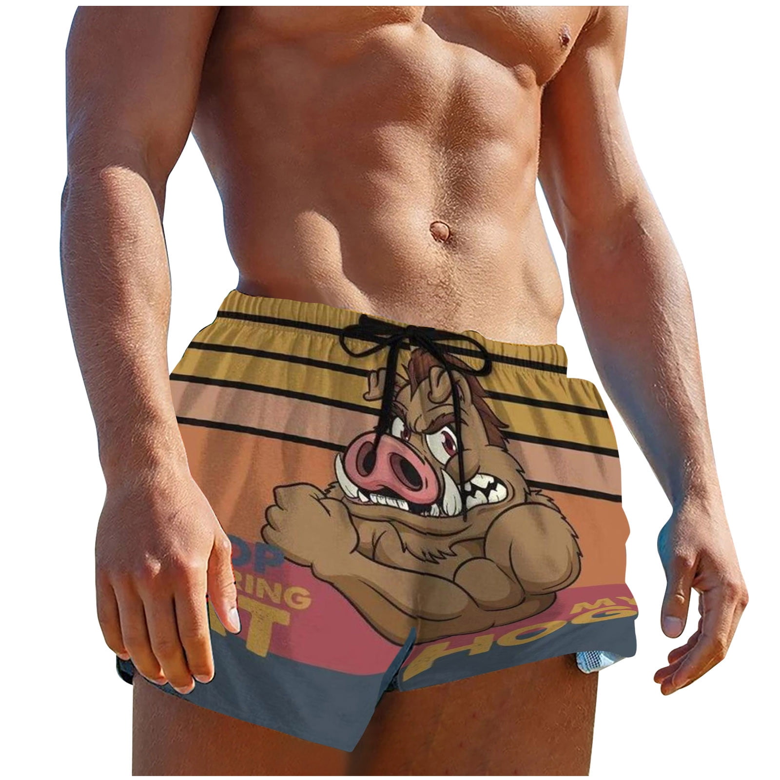 HAPIMO Mens Trends Swim Trunks Quick Dry Drawstring Bathing