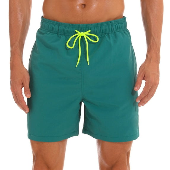 HAPIMO Mens Trends Swim Trunks Solid Color Print Trousers Board Shorts Breathable Lace Waterproof Quarter Drawstring Bathing Suits Holiday Beach Pants Summer Swimwear Savings Army Green XXXL