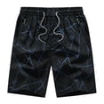 thumbnail image 1 of HAPIMO Mens Trends Swim Trunks Zip Pocket Elastic Drawstring Bathing Suits Holiday Beach Pants Summer Swimwear Board Shorts Corrugated Print Trousers Black XXXXXL, 1 of 3