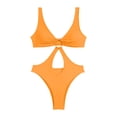 thumbnail image 1 of HAPIMO One Piece Monokini High Cut Swimsuit Bathing Suit Beachwear Cutout Swimwear Tropical Hawaii Hot Spring Beach Dress Yellow M, 1 of 9