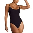 thumbnail image 1 of HAPIMO One Piece Monokini High Cut Swimsuit Bathing Suit Plus Size Beachwear Solid Swimwear Tropical Hawaii Hot Spring Beach Dress Clearance Black XXXL, 1 of 6