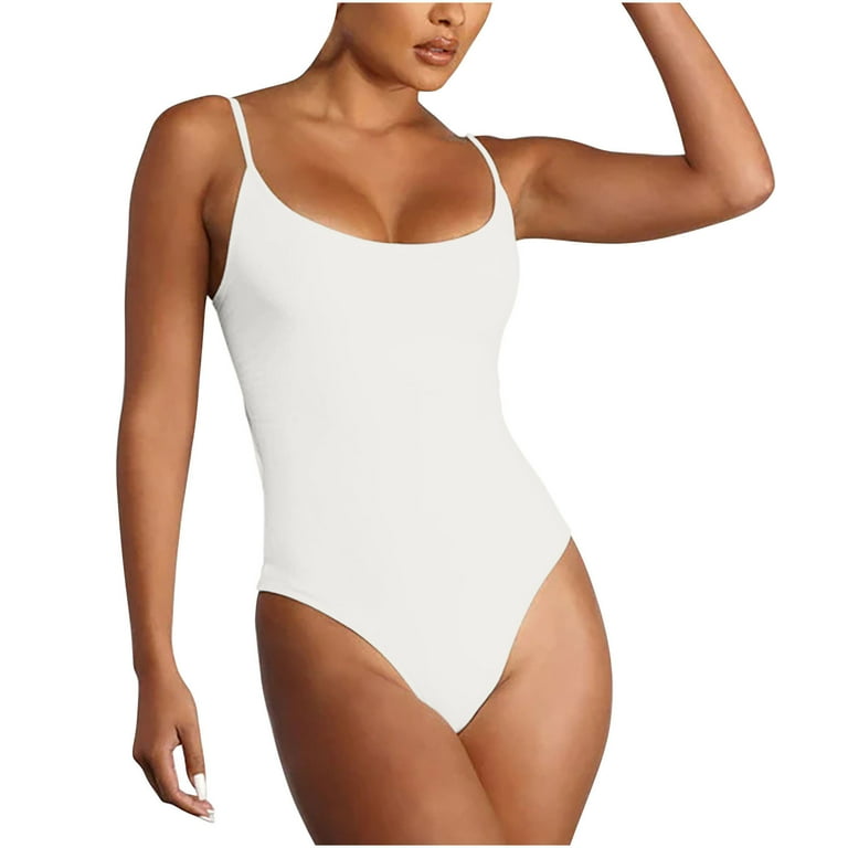HAPIMO One Piece Monokini High Cut Swimsuit Bathing Suit Plus Size Beachwear Solid Swimwear Tropical Hawaii Hot Spring Beach Dress Clearance White L Walmart