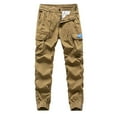 thumbnail image 1 of HAPIMO Pull On Pants Straight Leg Cargo Pants Sweatpants with Pocket Drawstring Waist Trousers Lightweight Workwear Casual Jogger Fishing Hiking Pants for Men Yellow XXXXL, 1 of 7