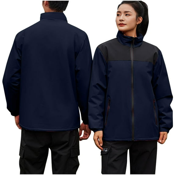 HAPIMO Rain Jacket for Women Loose Fit Lightweight Rain Coat Hiking Windbreaker Jacket with Hood Pockets Blue L