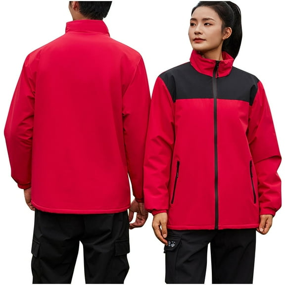 HAPIMO Rain Jacket for Women Loose Fit Lightweight Rain Coat Hiking Windbreaker Jacket with Hood Pockets Red M