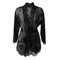 thumbnail image 1 of HAPIMO Robe Lingerie Dress for Women Valentine's Day Gift Lace Pajamas Leopard Clearance Underwear Sleepwear Nightwear Satin Silk Cardigan Nightdress Bathrobe Ladies Robes Black L, 1 of 3