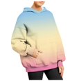 thumbnail image 1 of HAPIMO Rollbacks Hoodie Sweatshirt for Women Half Zip Pocket Drawstring Pullover Tops Gradient Color Long Sleeve Relaxed Womens Sweatshirt Teen Girls Clothes Beige M, 1 of 5