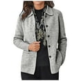 thumbnail image 1 of HAPIMO Rollbacks Knitted Cardigan for Women Casual Comfy Solid Button Down Jacket Girls Fall Fashion Tops Womens Pocket Lapel Collar Outwear Long Sleeve Gray XL, 1 of 6