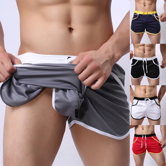 HAPIMO Rollbacks Mens Booty Running Athletic Shorts Swim Trunks for Men Breathing Gym Shorts Sports Casual Lounge Short Pants Black M