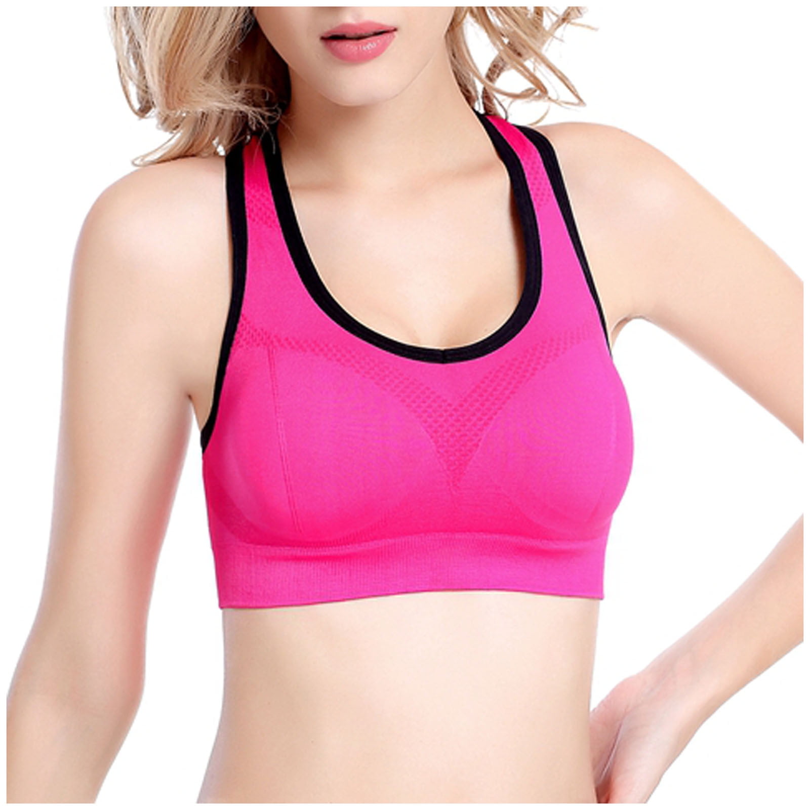 HAPIMO Rollbacks Sports Bras for Women Workout Activewear Bra Stretch  Elastic No Steel Rings Yoga Athletic Vest Running Padded Bralette Cozy Pink  XXXL 