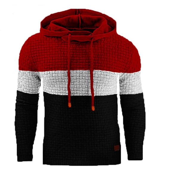 HAPIMO Rollbacks Sweatshirt for Men Color Patchwork Long Sleeve Drawstring Pullover Tops Relaxed Fit Mens Hoodie Sweatshirt Teen Boys Clothes Wine XXXXXL
