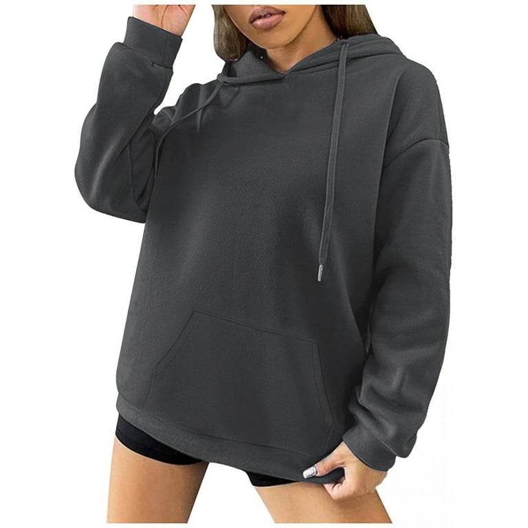 HAPIMO Rollbacks Sweatshirt for Women Drop Shoulder Drawstring Pullover  Tops Back Letter Print Long Sleeve Relaxed Fit Womens Pocket Hoodie  Sweatshirt