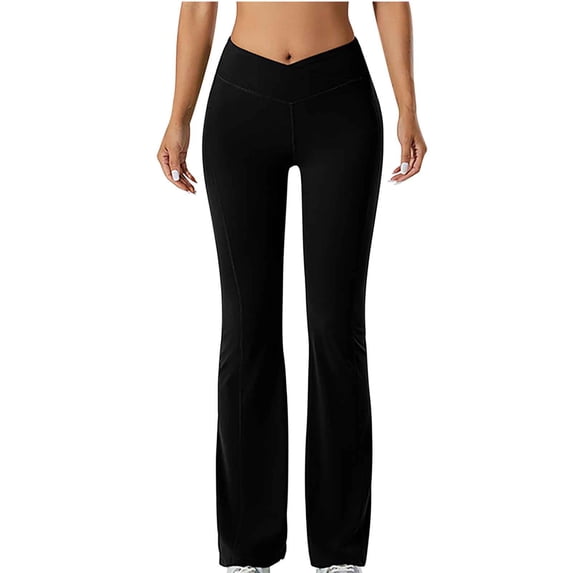 HAPIMO Women High Waist Flare Pants Floral Print Stretchy Bell Bottom Palazzo Skinny Pants Snakeskin Trousers Black S