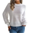 thumbnail image 1 of HAPIMO Women's Long Sleeve Sweater Casual Turtleneck Chunky Knit Loose Fit Oversized Pullover Winter Solid Jumper Tops Teen Girls Clothes White L, 1 of 8