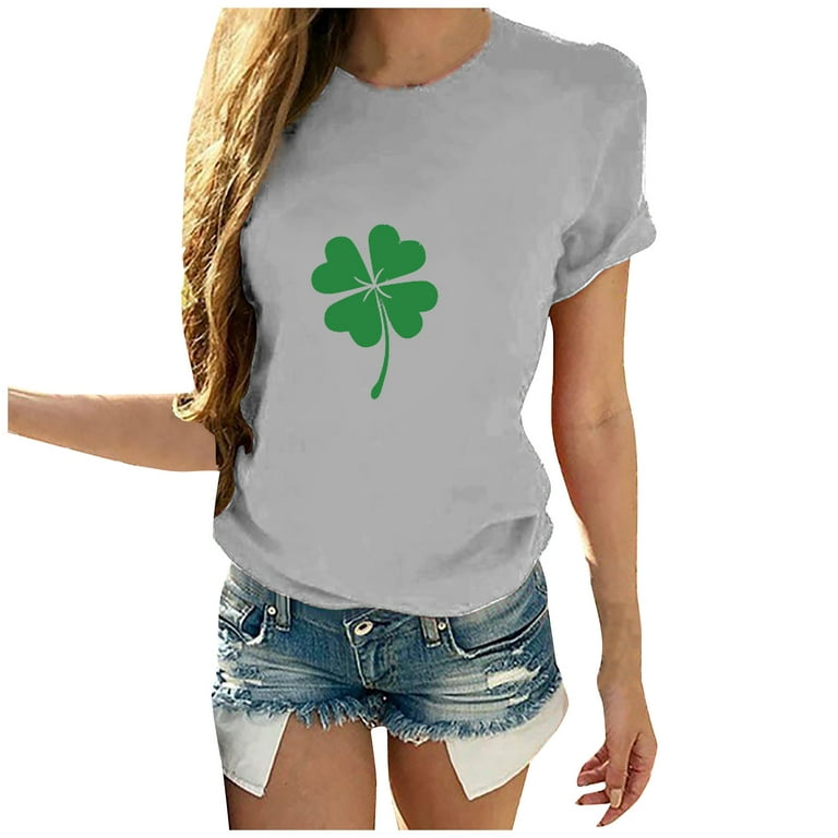 HAPIMO Rollbacks Women's St.Patrick's Day Shirt Clover Graphic