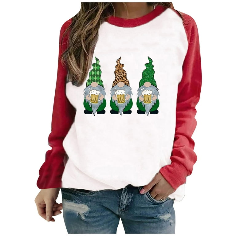 HAPIMO Rollbacks Women's St.Patrick's Day Shirt Cute Elf Graphic