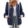 thumbnail image 1 of HAPIMO Rollbacks Womens Fashion Open Front Fuzzy Cardigan Sweaters Batwing Sleeve Lightweight Oversized Loose Knit Sweater Teen Girls Clothes Blue XXL, 1 of 3