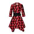 thumbnail image 1 of HAPIMO Rollbacks Womens Plaid Dresses Flannel Babydoll Dress Casual Lapel Collar Tunic Dress Long Sleeve Belted Fall Dresses with Pockets Red XL, 1 of 3