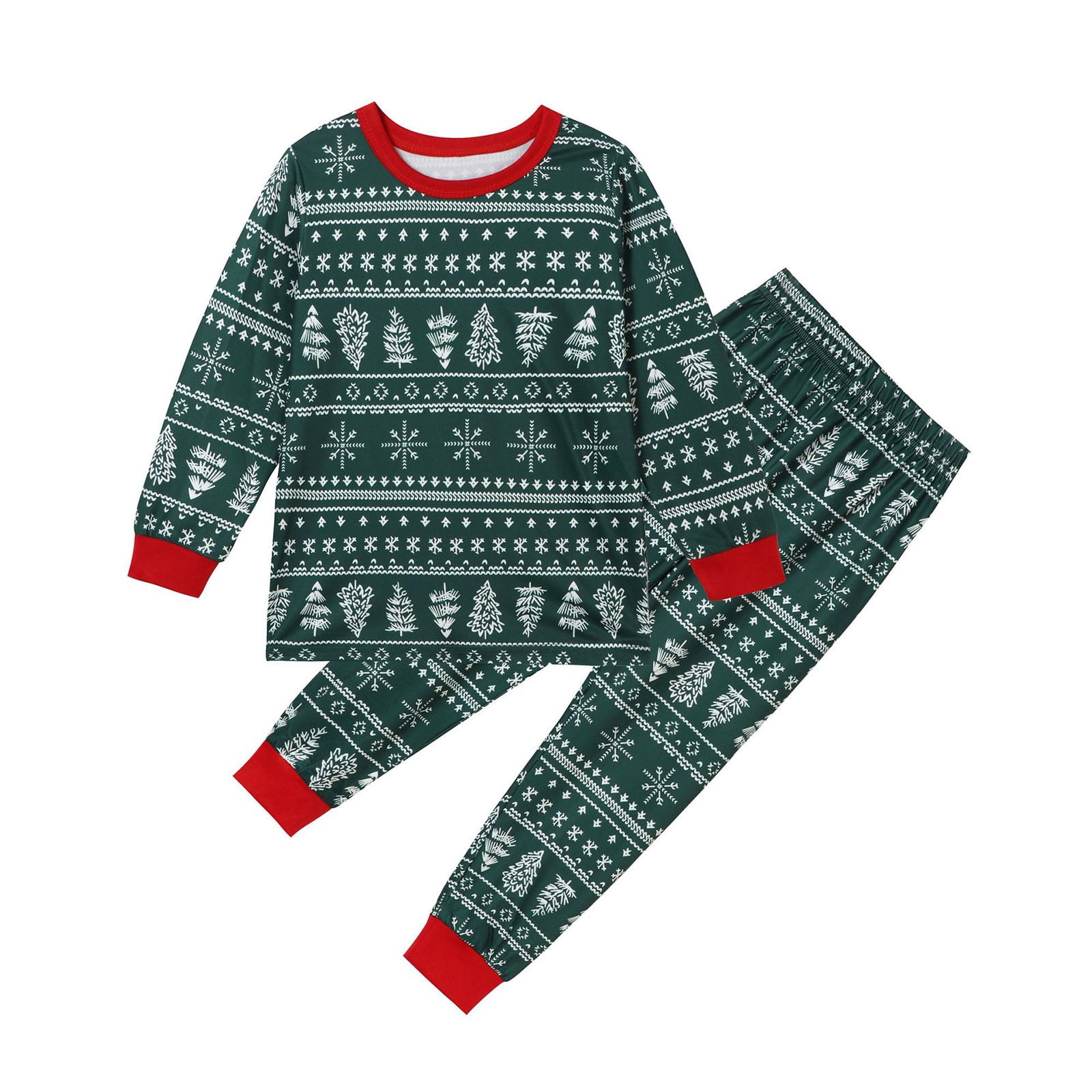 HAPIMO Sales Christmas Pajamas for Family, Basic Matching New Year Pjs Xmas  Casual Sleepwear Sets Green 2-3Y