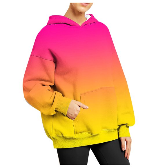 HAPIMO Sales Hoodie Sweatshirt for Women Drawstring Pullover Tops Heart Flower Graphic Print Long Sleeve Relaxed Fit Womens Sweatshirt Teen Girls Clothes Yellow M