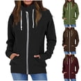 thumbnail image 1 of HAPIMO Sales Hoodie Zipper Sweatshirts for Women Casual Color Block Turtleneck Drawstring Coat Top Outdoor Clothes Jacket Outerwear Wine S, 1 of 6