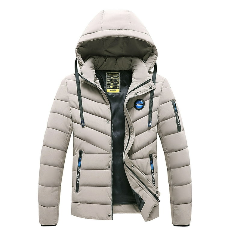 HAPIMO Sales Men Puffer Jacket Multi Pocket Zipper Thicken Solid