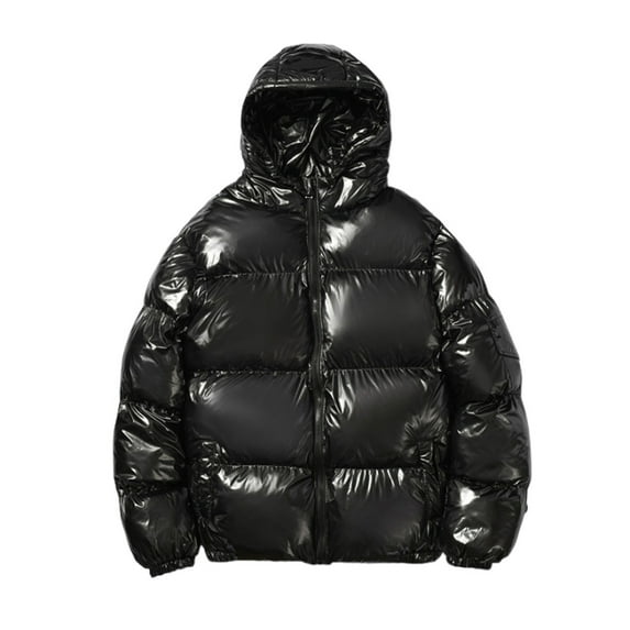 HAPIMO Sales Men's Winter Puffer Hoodie Jacket Casual Stand Collar Hoodless Straight Hem Zipper Double Pocket Cotton Padded Jacket Down Jacket Black