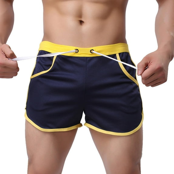 HAPIMO Sales Mens Booty Running Athletic Shorts Swim Trunks for Men Breathing Gym Shorts Sports Casual Lounge Short Pants Dark Blue XL