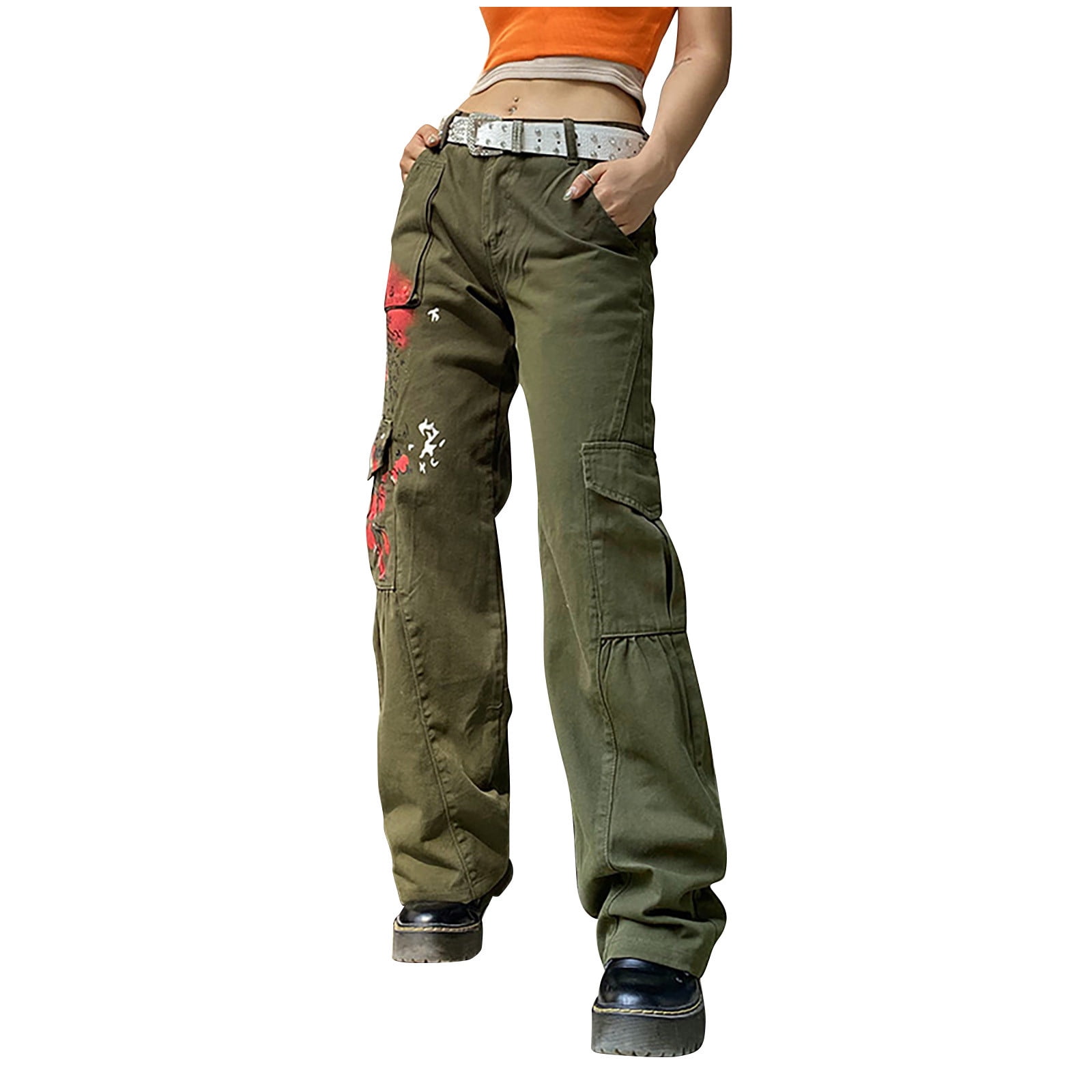 HAPIMO Sales Punk Hipster Pants for Women Casual Comfy Pants