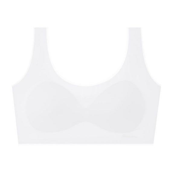 HAPIMO Sales Sports Bras for Women Lace Seamless No Steel Ring Gathering Running Padded Bralette Elastic Athletic Vest Cozy Stretch Workout Activewear Bra White 11Y
