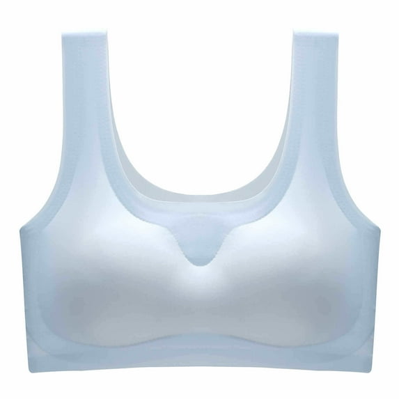 HAPIMO Sales Sports Bras for Women Mind Sleep Plus Size Without Steel Ring Athletic Vest Workout Activewear Bra Cozy Stretch Running Padded Bralette Elastic Blue XL