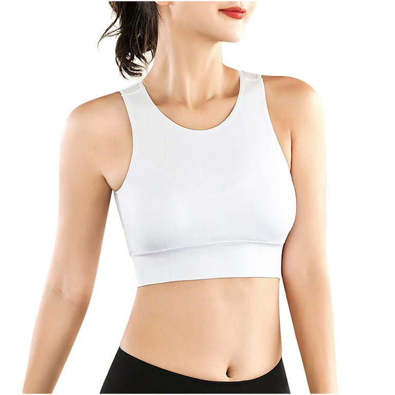 HAPIMO Sales Sports Bras for Women Workout Activewear Bra Cozy Stretch  Elastic Solid Sleeveless Cold Shoulder Running Padded Bralette Racerback