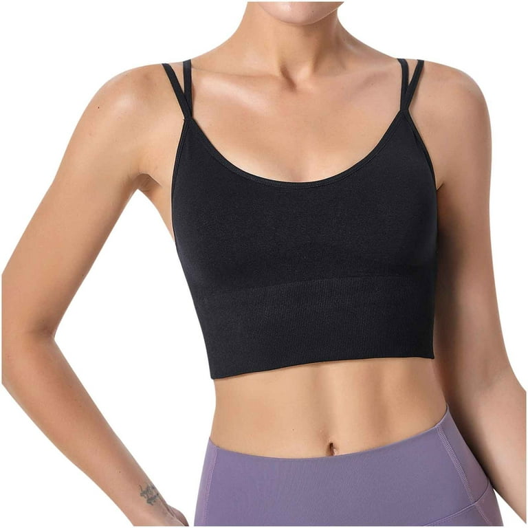HAPIMO Sales Sports Bras for Women Workout Activewear Bra Cozy Stretch  Elastic Solid Sleeveless Cold Shoulder Running Padded Bralette Racerback  Athletic Vest White XXL 