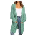 thumbnail image 1 of HAPIMO Sales Stylish Cable Knit Dual Pocket Cardigan Long Ankle Length Floor Length Trending Maxi Cardigans for Women Teen Girls Clothes Green S, 1 of 7
