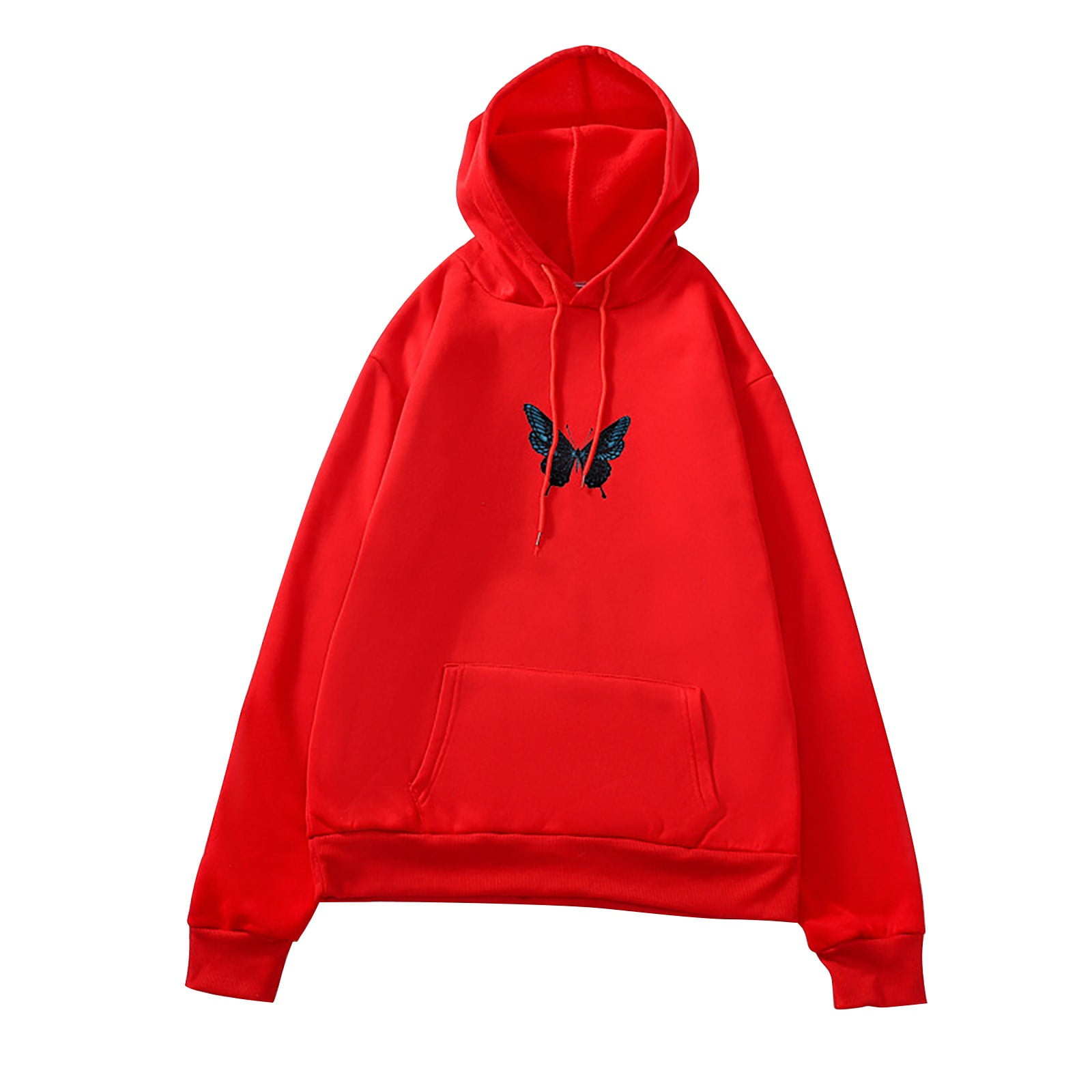 HAPIMO Savings Sweatshirt for Women Pocket Drawstring Pullover Tops Letter  Print Long Sleeve Relaxed Fit Womens Hoodie Sweatshirt Teen Girls Clothes  Red XXL 