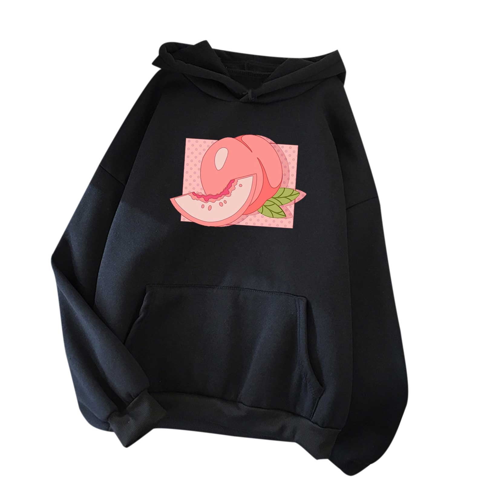 HAPIMO Savings Sweatshirt for Women Pocket Drawstring Pullover Tops ECG  Graphic Print Long Sleeve Relaxed Fit Womens Hoodie Sweatshirt Teen Girls  Clothes Pink M 