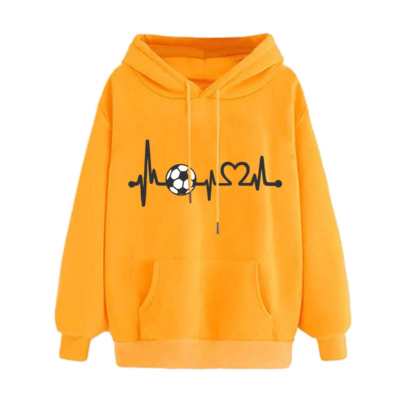 HAPIMO Sales Sweatshirt for Women Zipper Pocket Drawstring Crop
